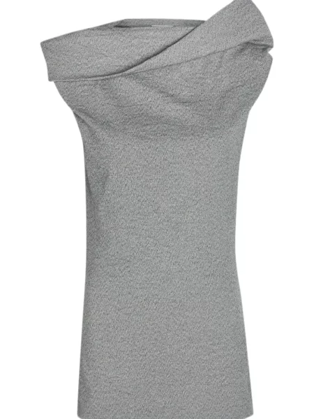 Top Issey Miyake drapat gri