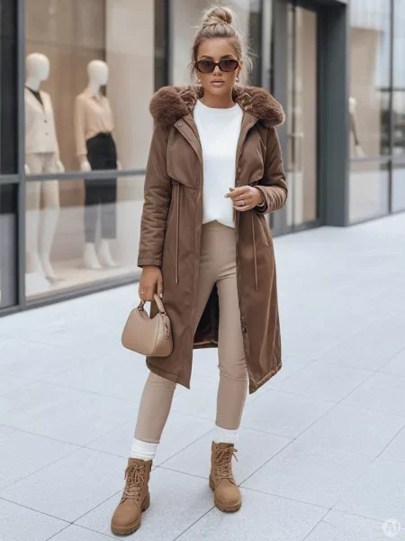 Kurtka zimowa parka LUSTER Dstreet brązowa