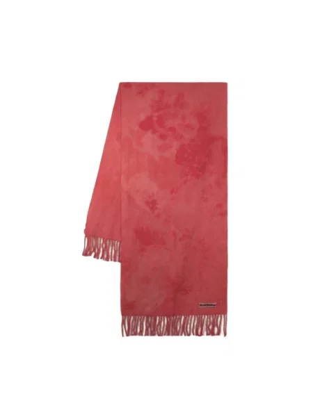 Tie dye szal Acne Studios wełniana wiązana różowa