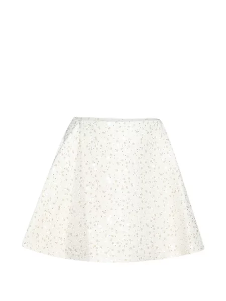 Mała spódnica mini David Koma z cekinami w kształcie litery A biała