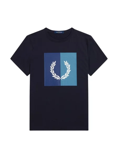 Koszulka Fred Perry z okrągłym dekoltem niebieska