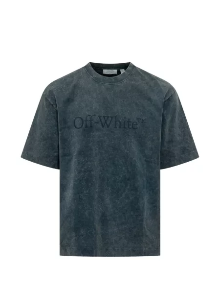Tricou Off-white scurt cu autograf alb