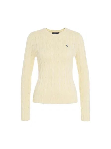 Polo Ralph Lauren Sweter Kobiety jednolity L beżowy