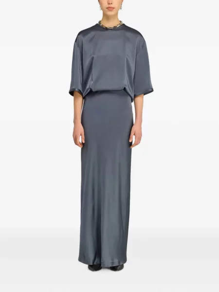 Scurt rochie maxi Semicouture din satin albastru