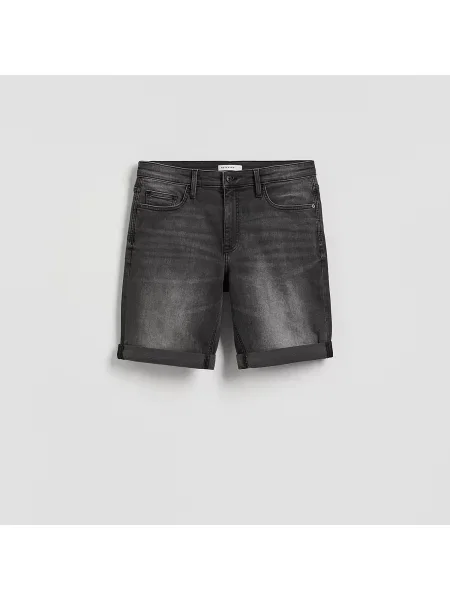Reserved Džínové šortky slim fit šedá