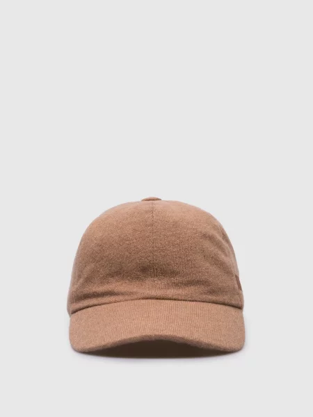 Кепка з кашеміру з логотипом Borsalino коричнева