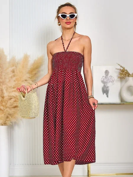 Rochie Resti cu buline de costum alb