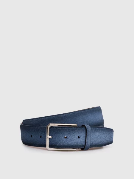 Замшевый ремень Santoni с ремешками синий