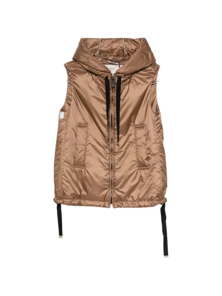 Vestă Max Mara cu glugă maro