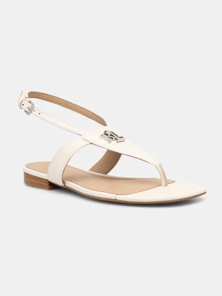 Usnjeni sandali Lauren Ralph Lauren Everley bež