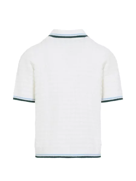 Tricou polo Casablanca tricotate alb