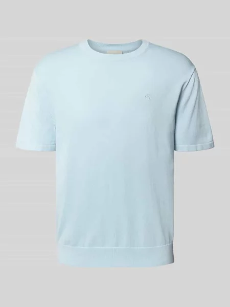 Calvin Klein Dzianinowa Koszulka blau niebieska
