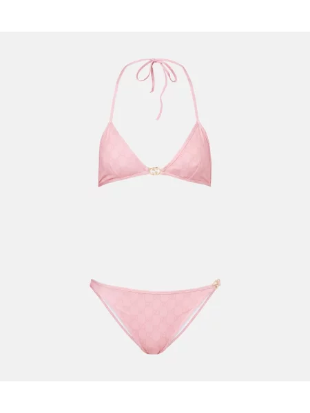 Bikini Gucci z dżerseju różowy