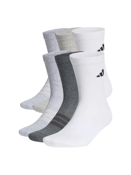 ADIDAS PERFORMANCE Șosete sport CUSHIONED CREW 6 PAIR PACK gri deschis / gri amestecat / negru alb