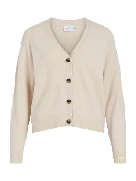 VILA Geacă tricotată VIRIL natural alb