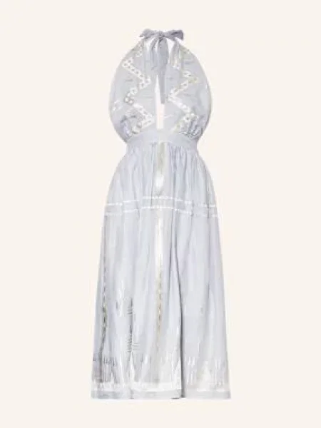 Greek Archaic Kori Sukienka Plażowa Roots Z Błyszczącą Przędzą grau