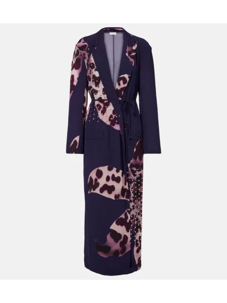 Rochie Dries Van Noten cu imagine de costum albastru