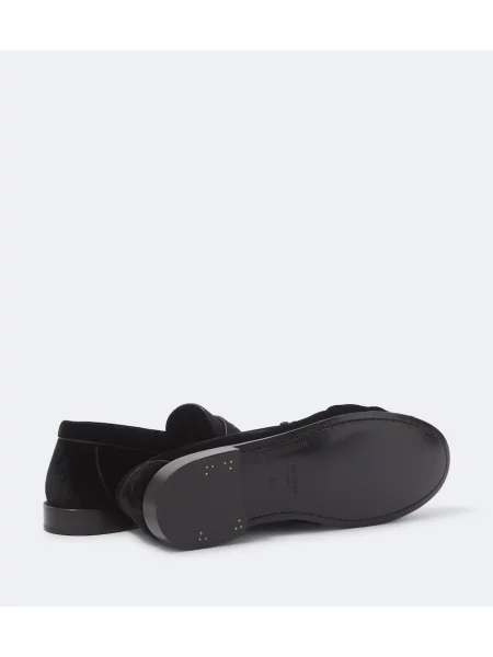 Pantofi loafer Saint Laurent de catifea negru