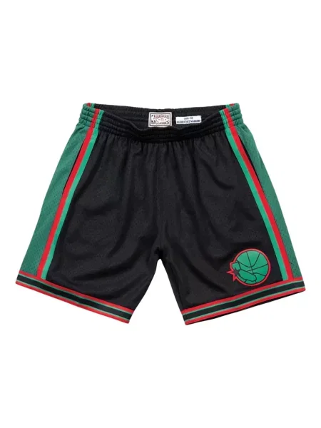 Pantaloni scurți Mitchell & Ness cu autograf negru