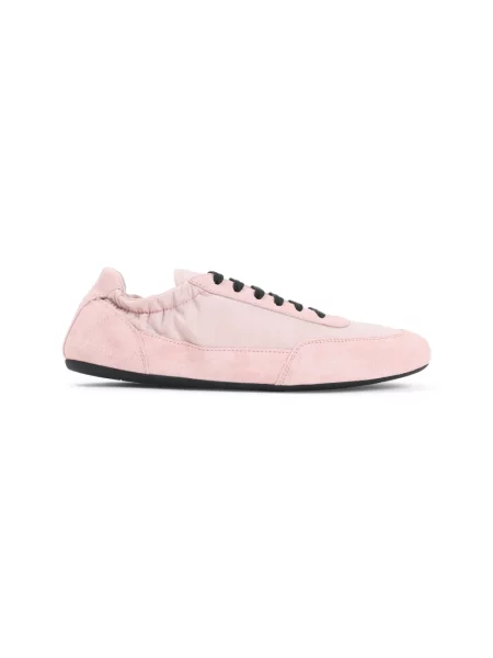 Sneakersy Prada zamszowe z logo różowe