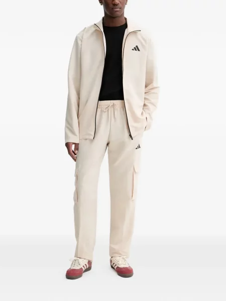 Futó kerek nyakú hálós cipzáras melegítő felső Adidas fekete