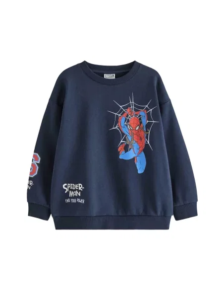 Lindex Μπλούζα φούτερ Spiderman ναυτικό μπλε / μπλε κοβαλτίου / κόκκινο λευκό