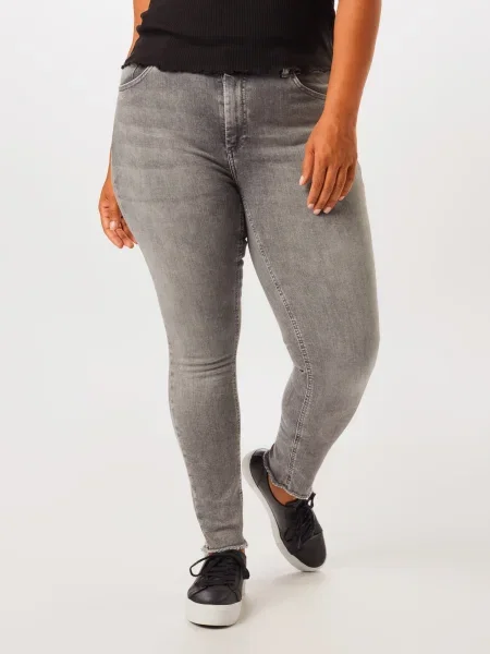 ONLY Carmakoma Kavbojke Willy denim siv