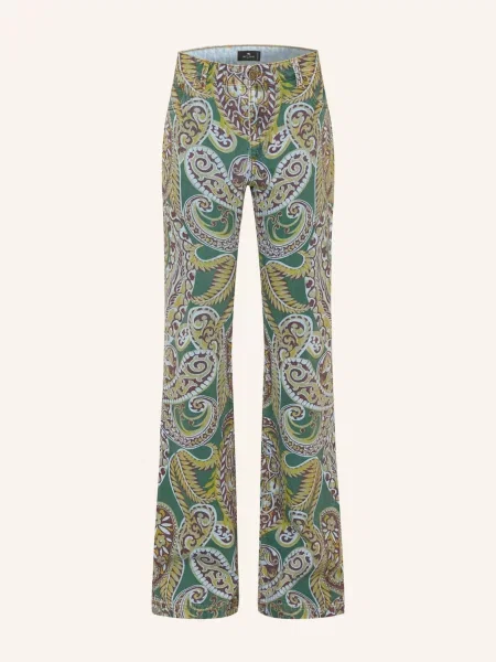 Etro Jeansy Flared Leg gruen zielone