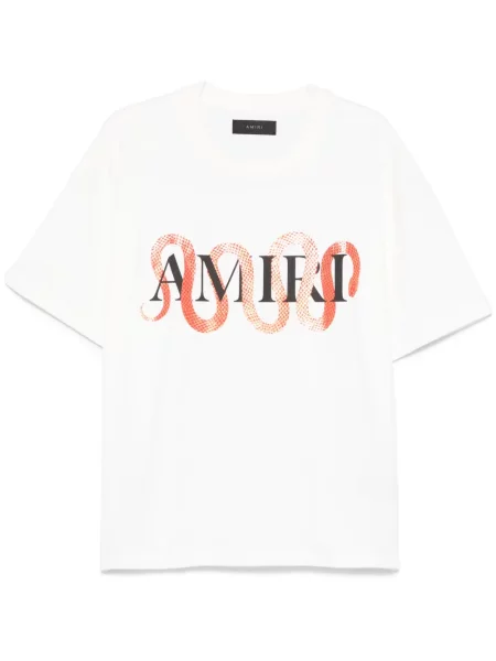Tricou Amiri cu model piele de șarpe alb
