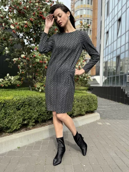 Сукня міді CAT ORANGE чорний/сірий вовна/віскоза чорна