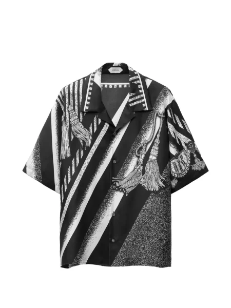 Cămașă Versace de mătase negru