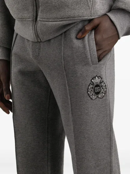 Pantaloni Dolce & Gabbana cu broderie cu dungi gri