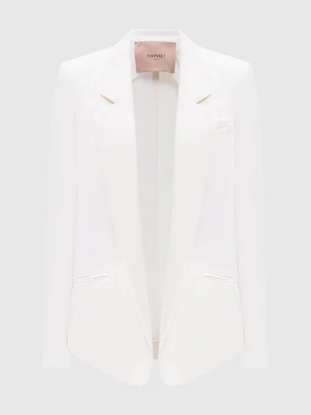 Жакет з льоном Twinset бежевий