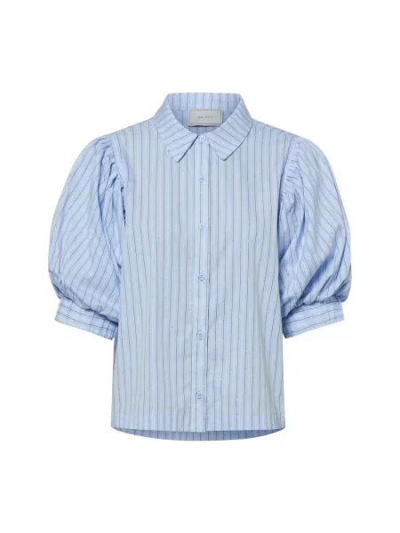 Neo Noir Bluzka z krótkim rękawem Etta Stripe Stone Kobiety 34 niebieski