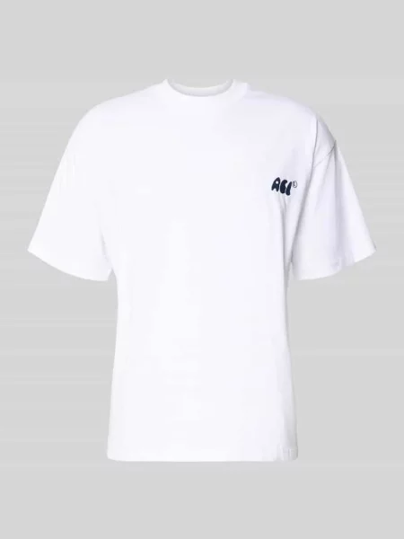 T-shirt w kroju regular fit z haftowanym logo Another Cotton Lab biała