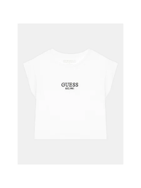 Guess T-Shirt Boxy Fit λευκό