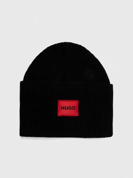 Шерстяная шапка Hugo черная
