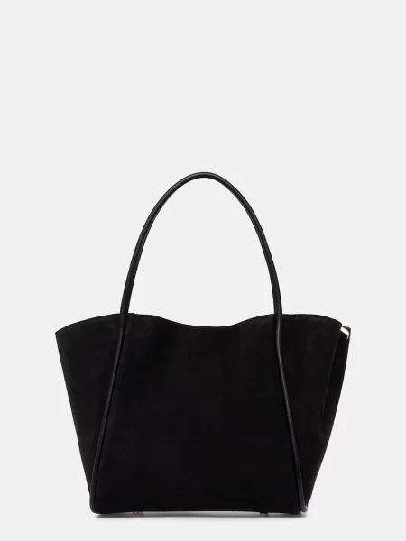 Answear.LAB geantă shopper pentru femei din piele întoarsă negru