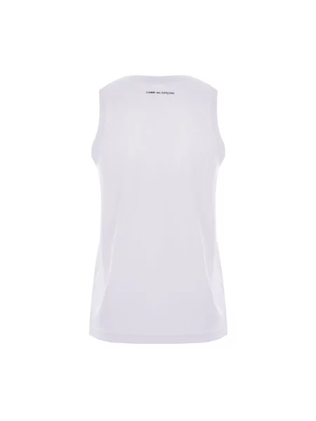 Top Comme Des Garcons z nadrukiem biały