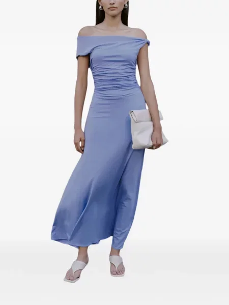 Rochie midi Marcella până la genunchi de costum albastru