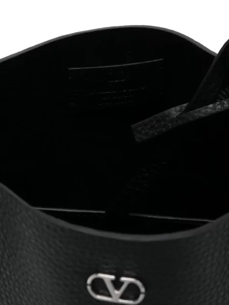 Geanta de piele Valentino Garavani din piele cu tepi negru