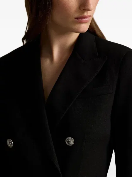 Tricou Polo Ralph Lauren din piele de căprioară cu dungi cu decolteu în V negru