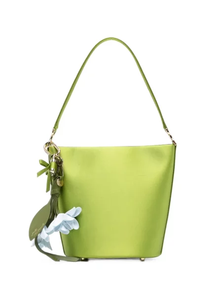 Pandantiv Self-portrait din satin cu model floral verde