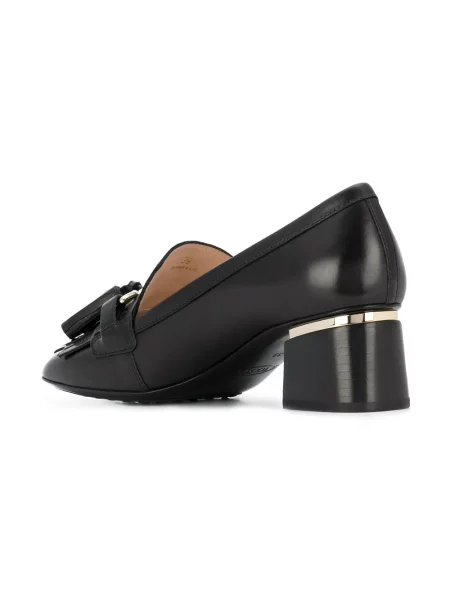 Pantofi loafer Tod's cu toc bloc negru