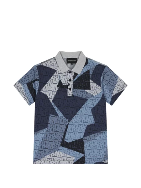 Koszulka polo dziecięca Emporio Armani niebieska