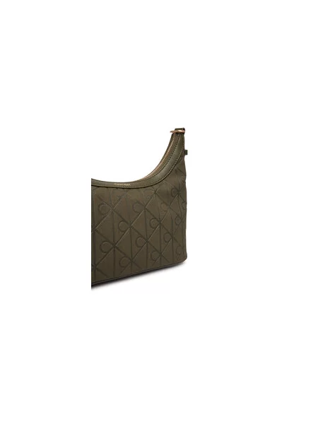 Calvin Klein Kabelka Emblem Aop Sueded Shoulder Bag Tmavo zelená