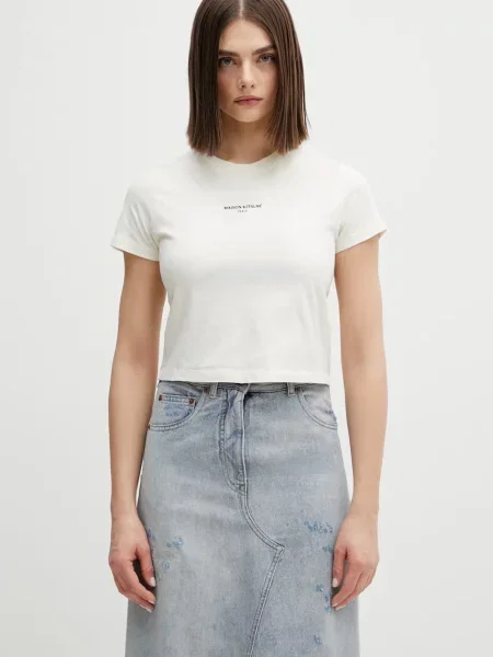 Maison Kitsuné Baby Tee t-shirt γυναικείο μπεζ
