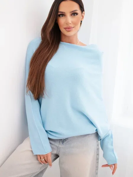 Pulover Kesi Włoski asimetric albastru