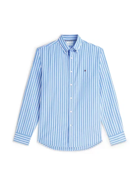 TOMMY HILFIGER Cămașă FLEX albastru deschis alb