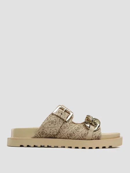 Шлепанцы Guess бежевые